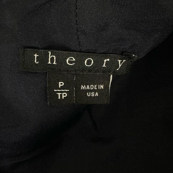 Theory Shell Jacquard Textured Navy Wool Blend Top size XS Sleeveless - Picture 7 of 10